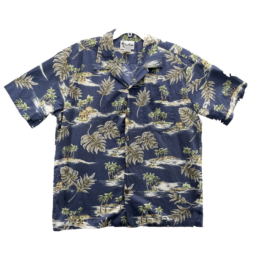 VTG Howie Hawaiian Shirt Men's XL Palm Surfer Tropical Coastal Island 90's Retro